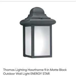 TWO Matte Black Outdoor Wall Light